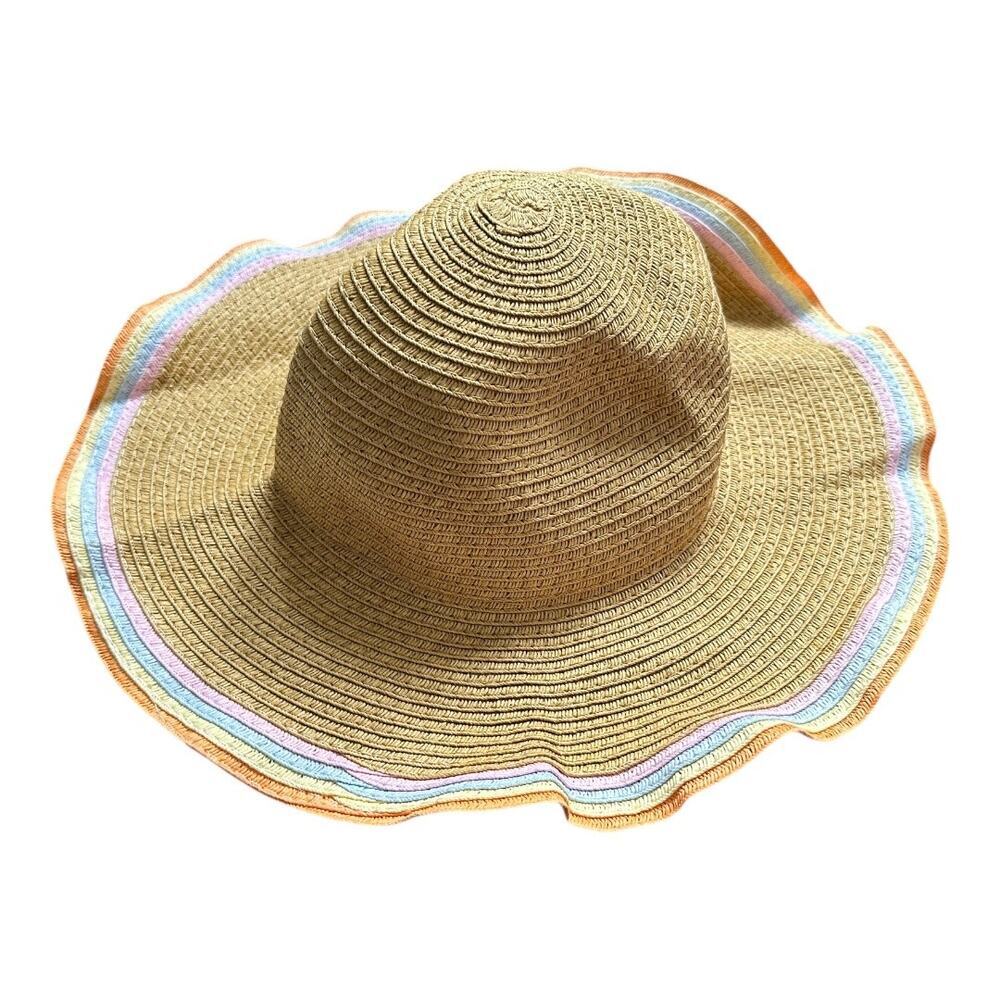 Girls multi color straw hat perfect for girls 5 - 7 years summer accessories​